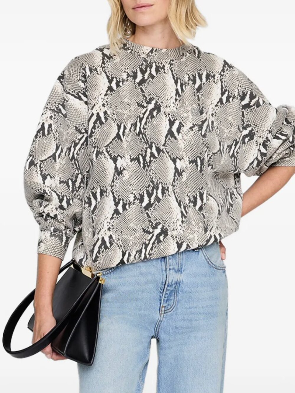 NWT ANINE BING MILES SWEATSHIRT IN PYTHON PRINT SIZE SMALL